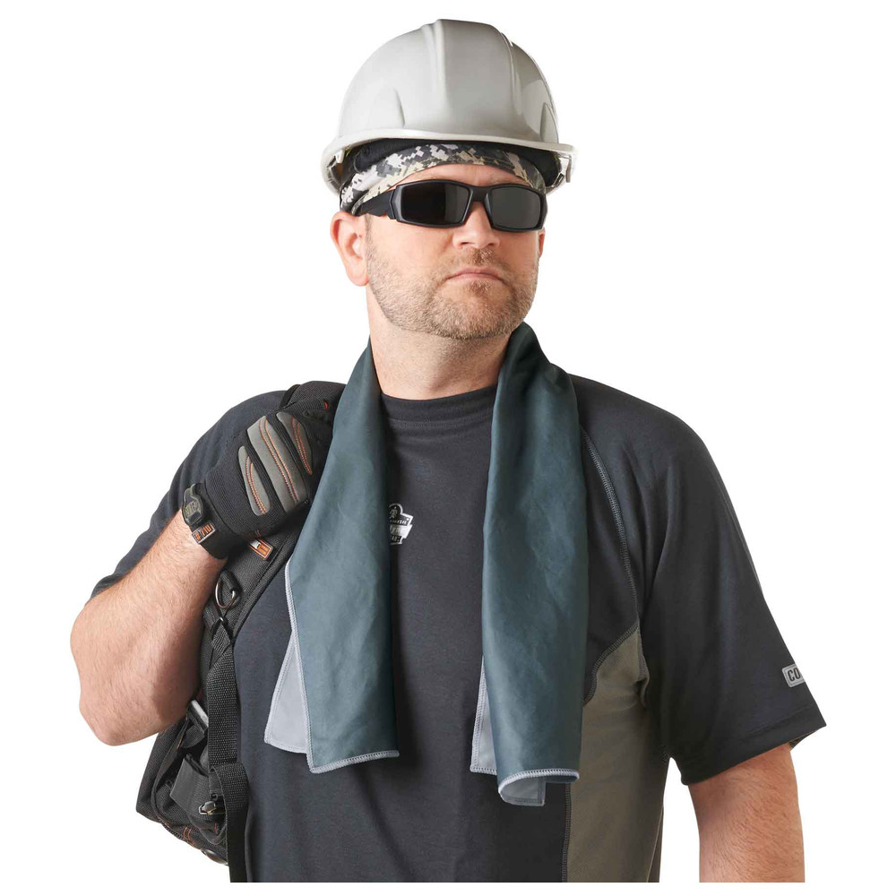 Ergodyne Mikrofaserkühltuch Chill-Its 6602MF, grau, 25 x 104 cm